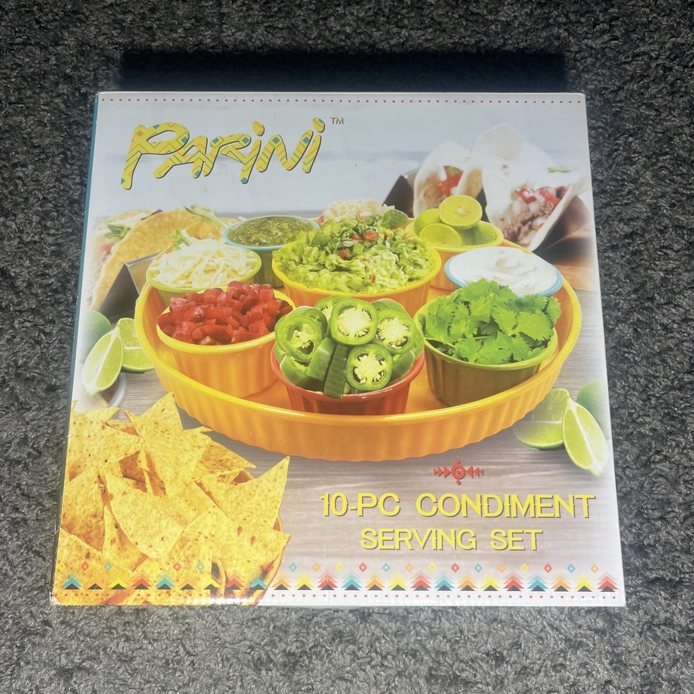 Parini 10 Piece Condiment Serving Set Factory Sealed